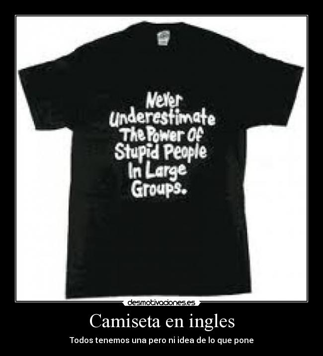 Camiseta en ingles -