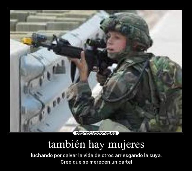 carteles mujer soldado desmotivaciones