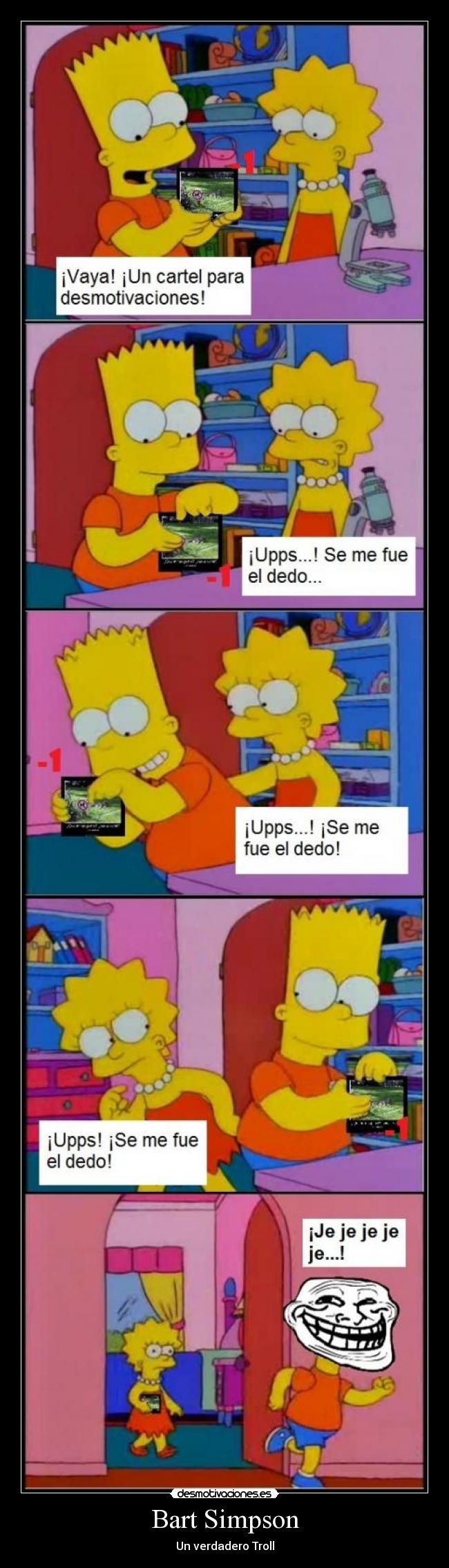 carteles bart simpsons upps troll cartel desmotivaciones