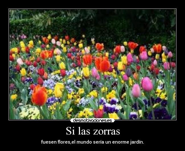 Si las zorras - fuesen flores,el mundo sería un enorme jardín.