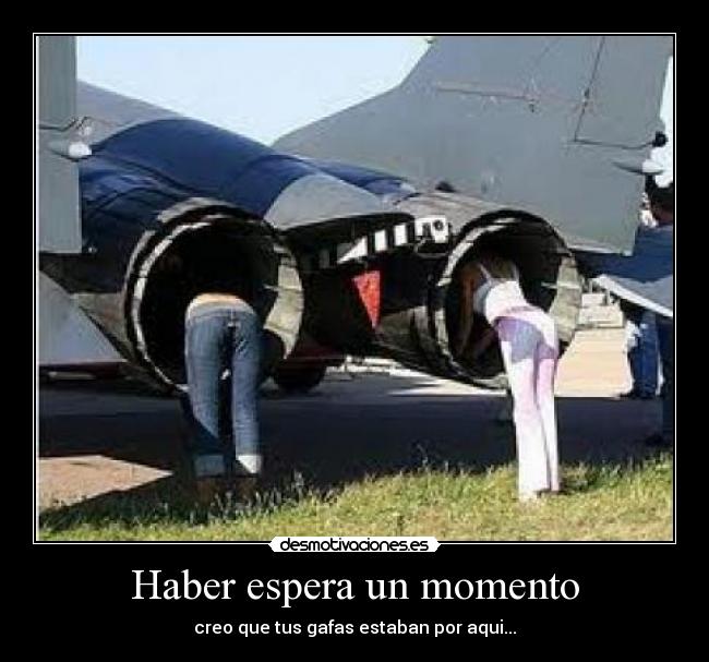 Haber espera un momento - creo que tus gafas estaban por aqui...