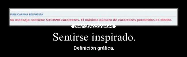 Sentirse inspirado. - Definición gráfica.