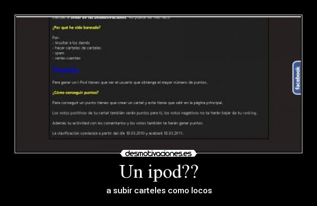 Un ipod?? - a subir carteles como locos