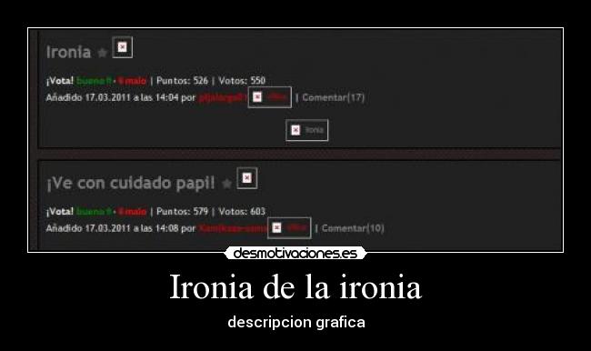 Ironia de la ironia - descripcion grafica