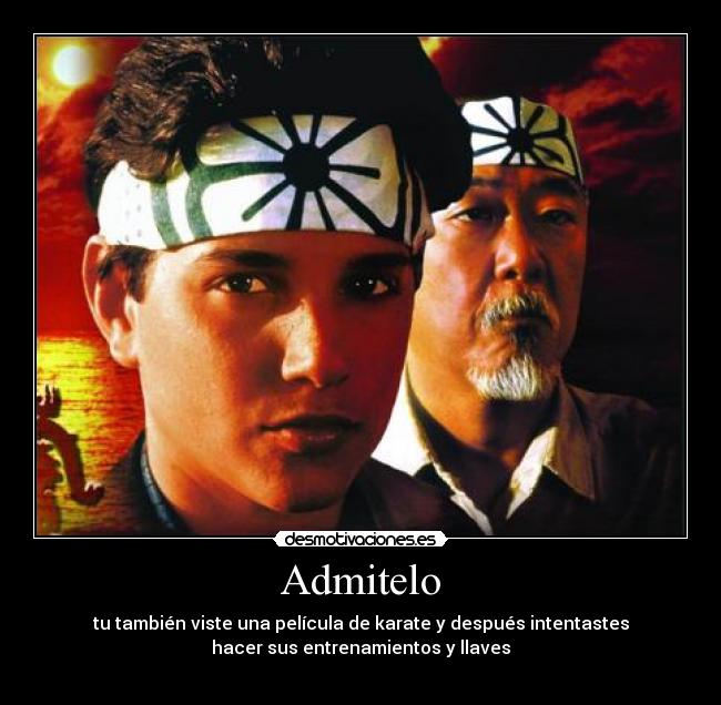 Admitelo - tu también viste una película de karate y después intentastes
hacer sus entrenamientos y llaves