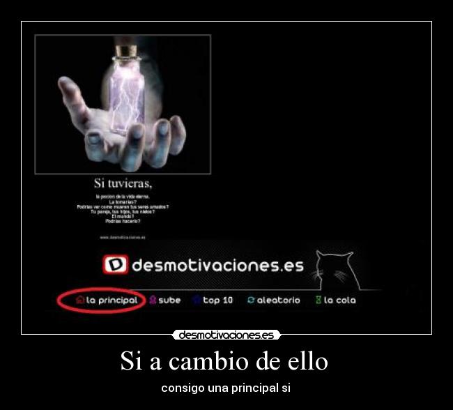 Si a cambio de ello - consigo una principal si