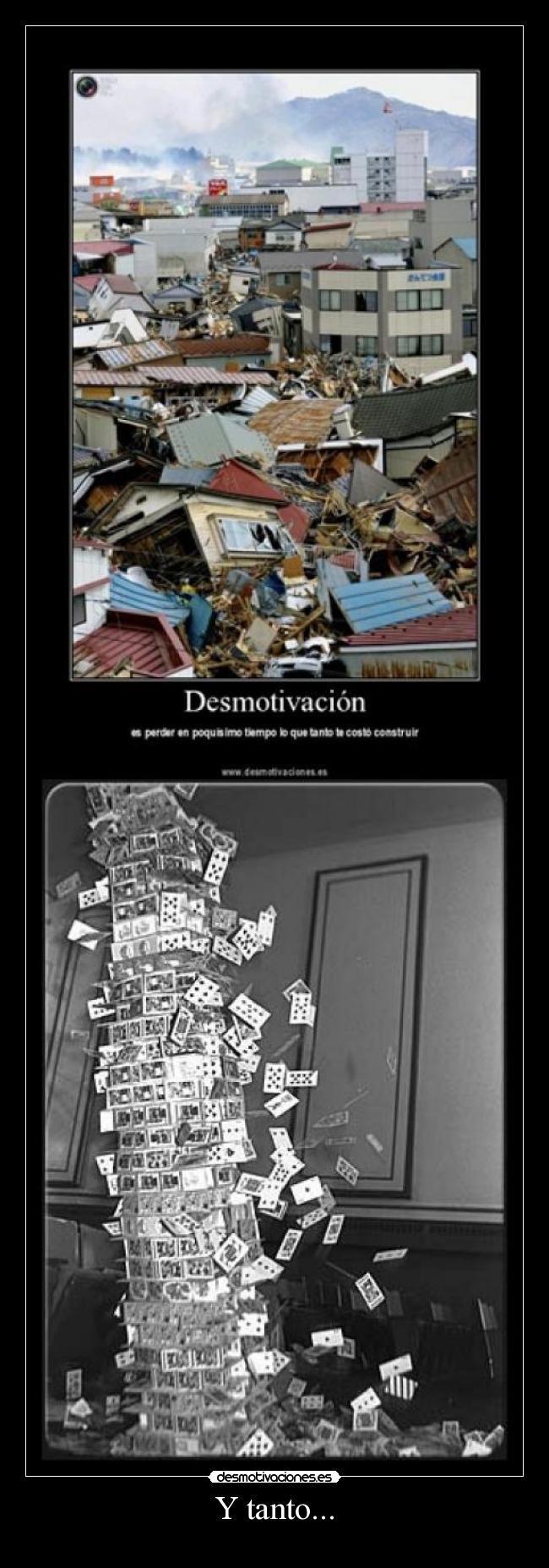 carteles caida castillo naipes destruccion segundos desmotivaciones