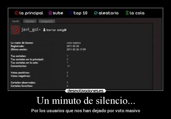 Un minuto de silencio... - Por los usuarios que nos han dejado por voto masivo