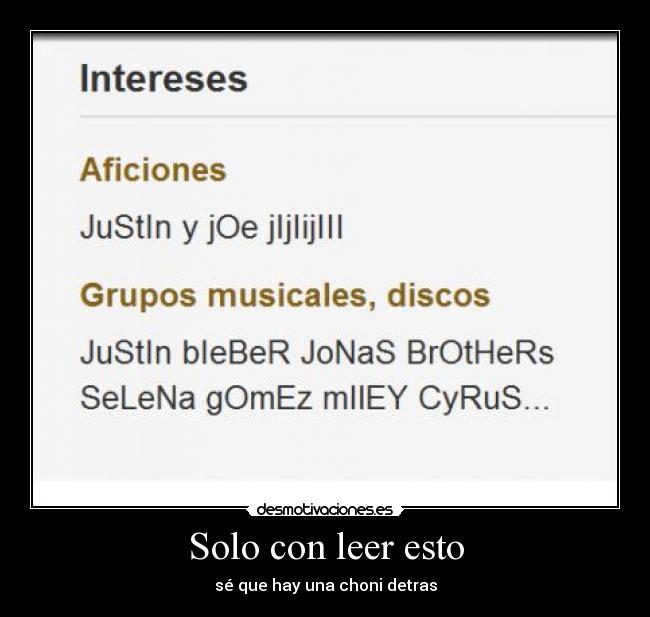Solo con leer esto - sé que hay una choni detras
