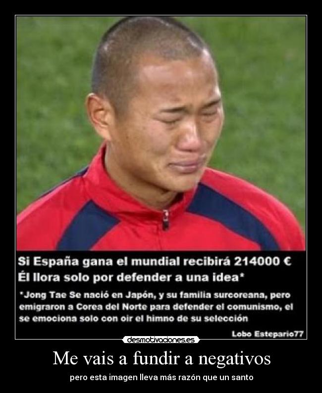 Me vais a fundir a negativos -