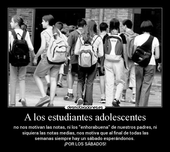 A los estudiantes adolescentes - 