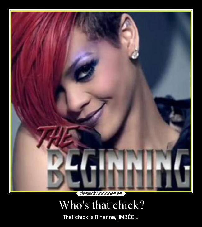 Whos that chick? - That chick is Rihanna, ¡IMBÉCIL!