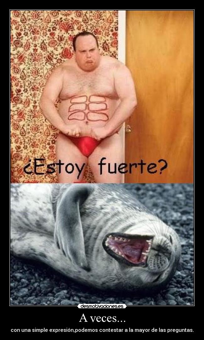 A veces... - con una simple expresión,podemos contestar a la mayor de las preguntas.