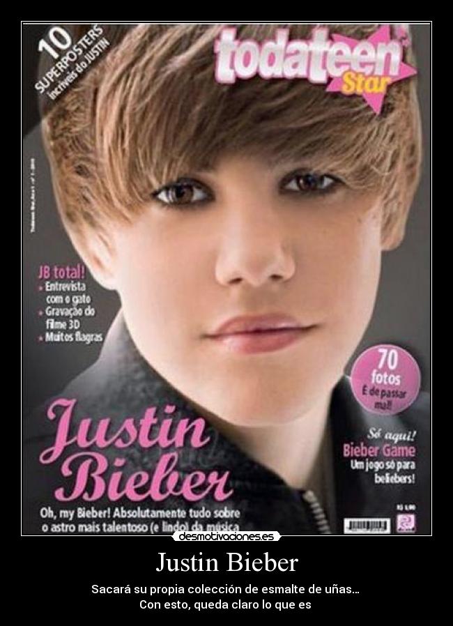 Justin Bieber - Sacará su propia colección de esmalte de uñas…
Con esto, queda claro lo que es
