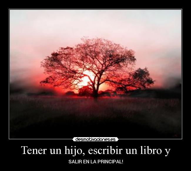 Tener un hijo, escribir un libro y - SALIR EN LA PRINCIPAL!