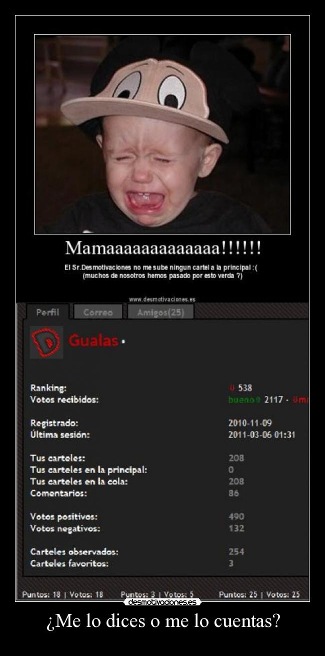 ¿Me lo dices o me lo cuentas? -