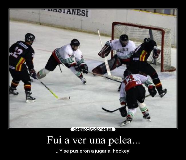 Fui a ver una pelea... - ..¡Y se pusieron a jugar al hockey!