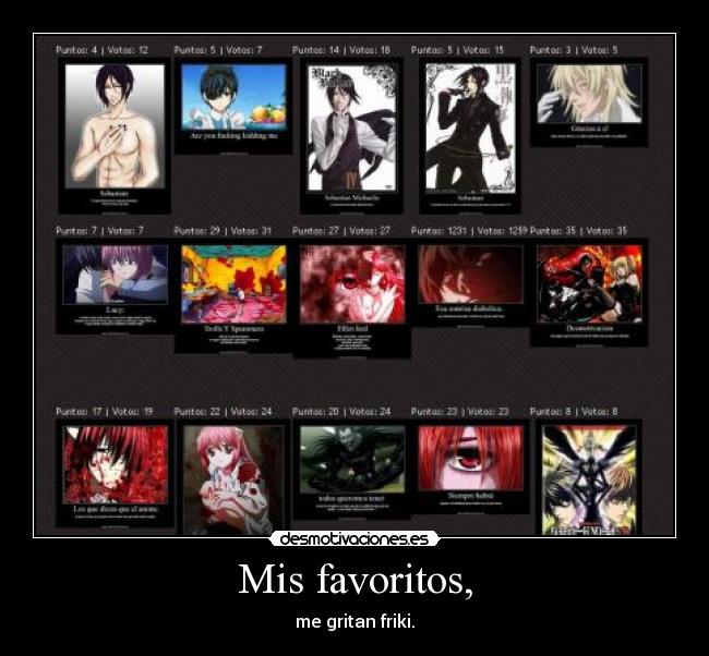 Mis favoritos, - me gritan friki.