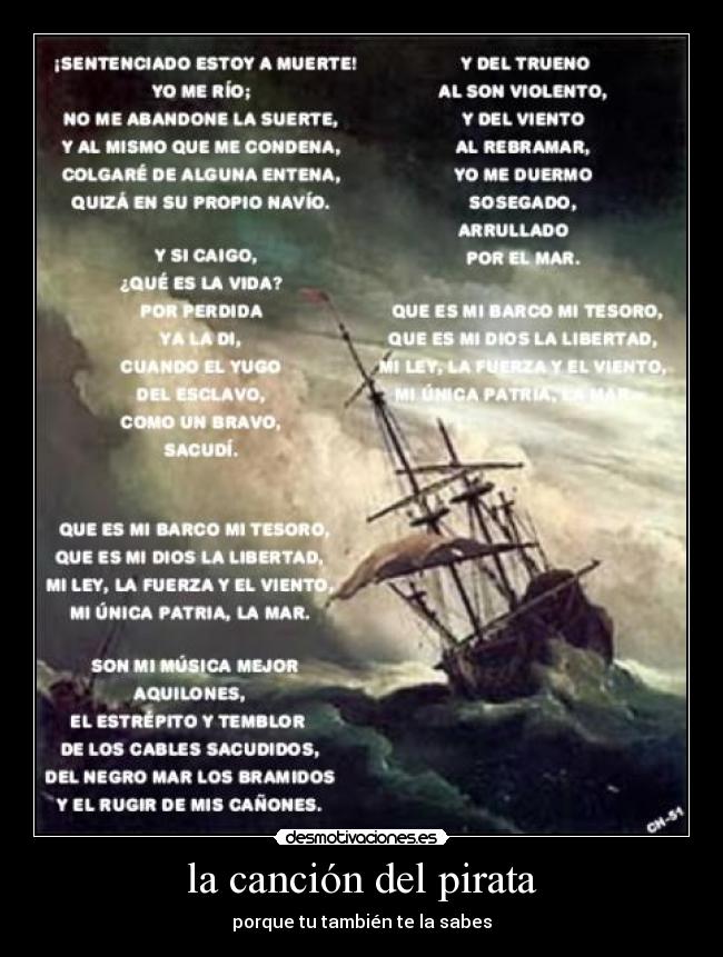 la canción del pirata Desmotivaciones