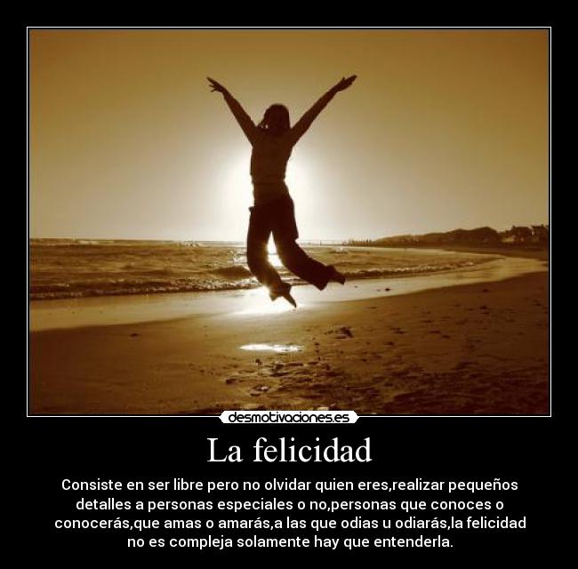 carteles felicidad felicidad consiste ser libre pero olvidar quien eresrealizar pequenos detalles personas desmotivaciones