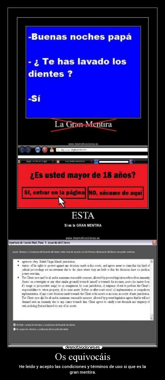 Os equivocáis - He leído y acepto las condiciones y términos de uso si que es la gran mentira.