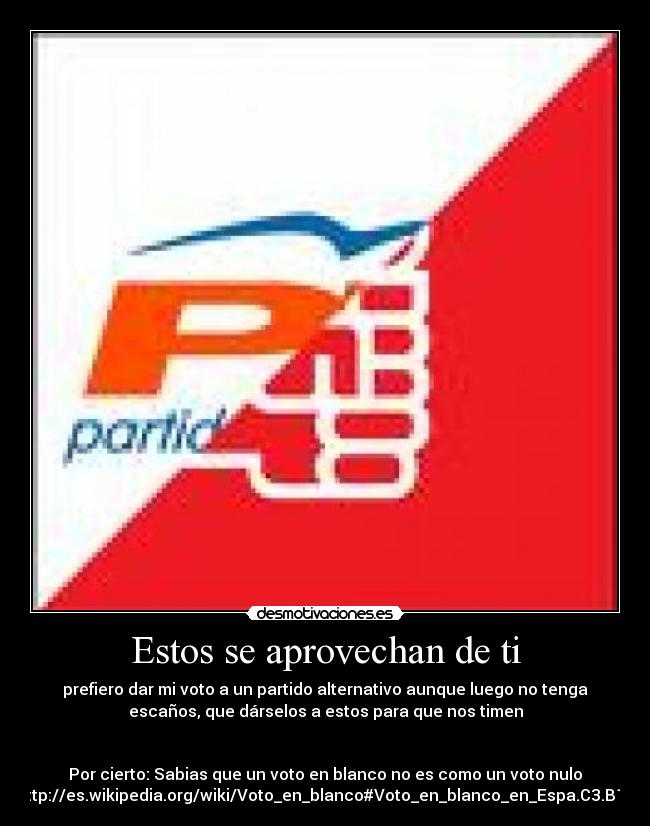 carteles aprovechan partido alternativo timen escanos desmotivaciones