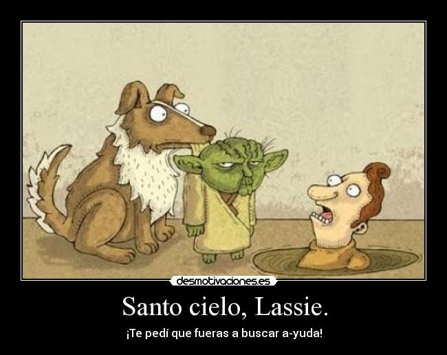 Santo cielo, Lassie. - ¡Te pedí que fueras a buscar a-yuda!