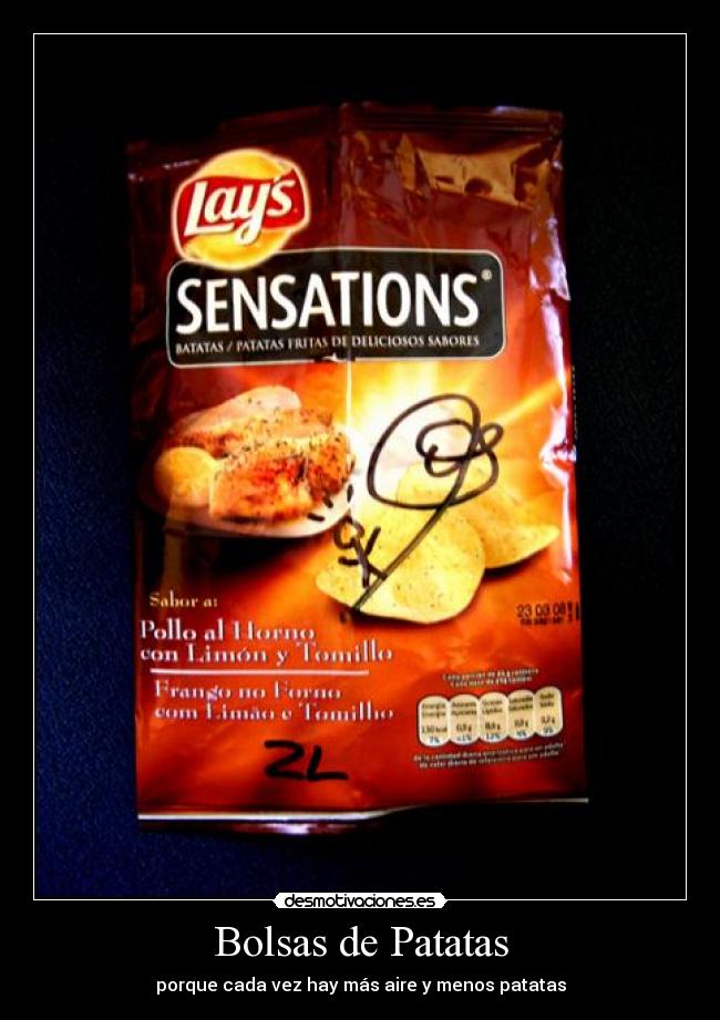 Bolsas de Patatas - porque cada vez hay más aire y menos patatas