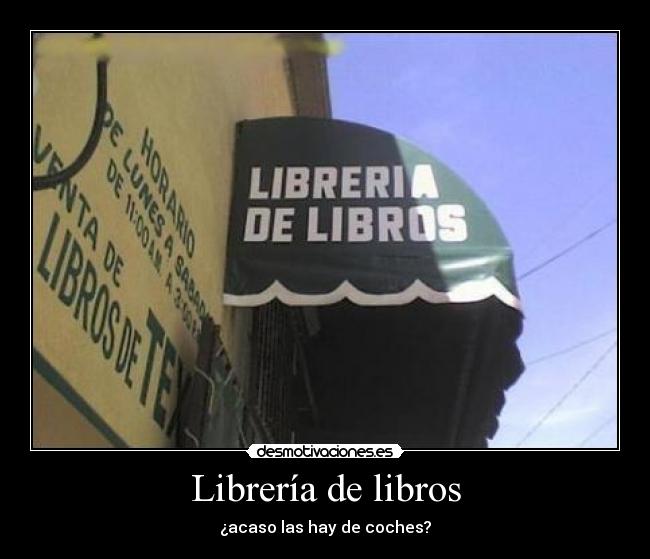 Librería de libros - ¿acaso las hay de coches?