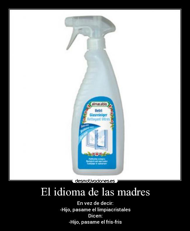 carteles idioma idioma madres limpiacristales desmotivaciones