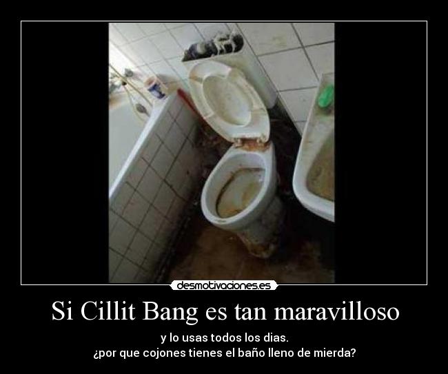 Si Cillit Bang es tan maravilloso - y lo usas todos los dias.
¿por que cojones tienes el baño lleno de mierda?