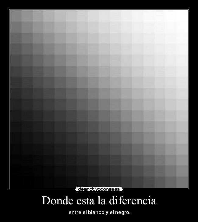 Donde esta la diferencia - entre el blanco y el negro.