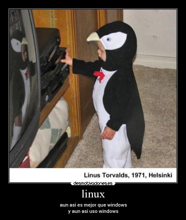 carteles linuxwindows linuxlinuxsus principiosnino pinguino desmotivaciones