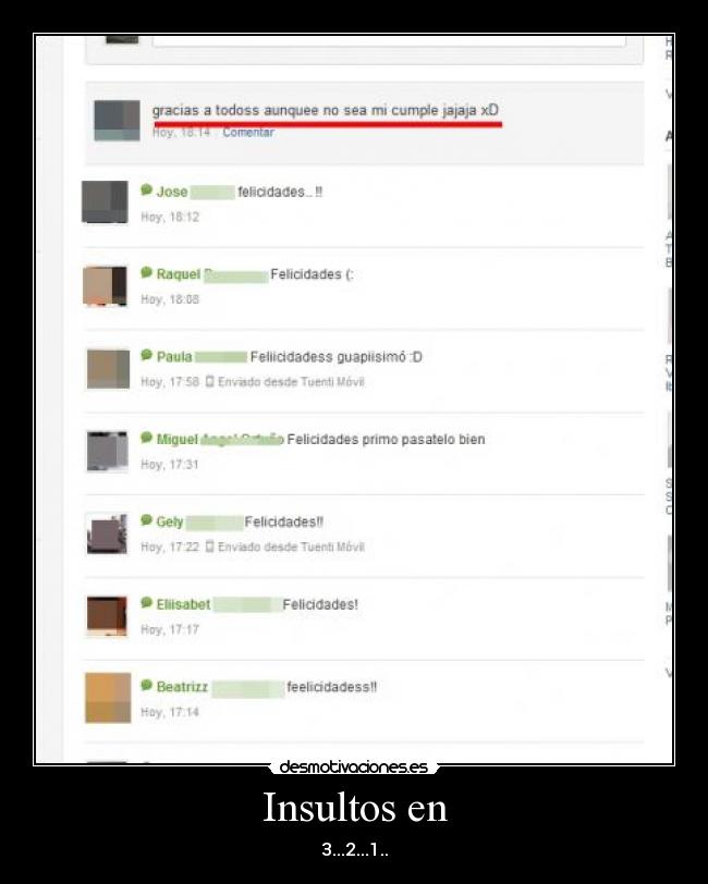 Insultos en - 3...2...1..