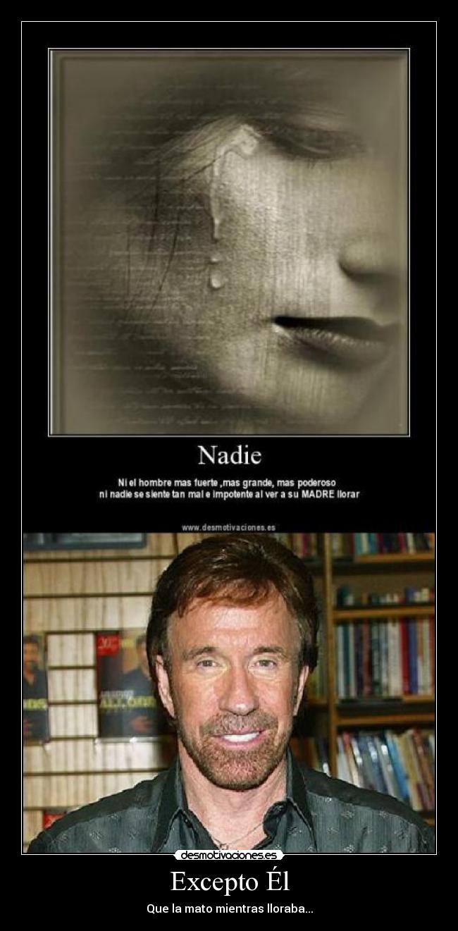 carteles chuck norris madre llorar desmotivaciones