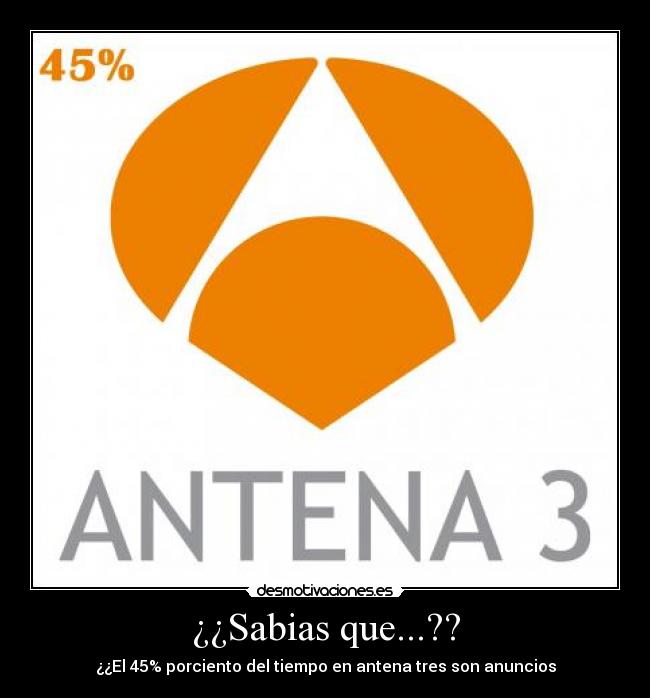 ¿¿Sabias que...?? - ¿¿El 45% porciento del tiempo en antena tres son anuncios