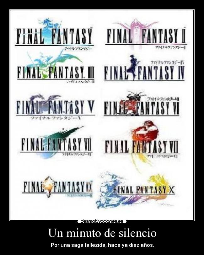 carteles silencio final fantasy del uno diez desmotivaciones