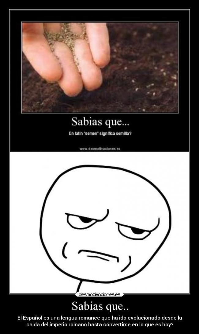 Sabias que.. - El Español es una lengua romance que ha ido evolucionado desde la
caida del imperio romano hasta convertirse en lo que es hoy?
