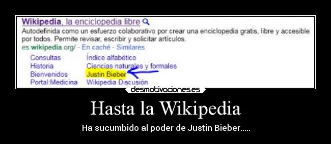 carteles lol wikipedia justin bieber desmotivaciones