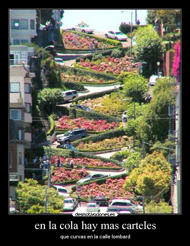 en la cola hay mas carteles - que curvas en la calle lombard