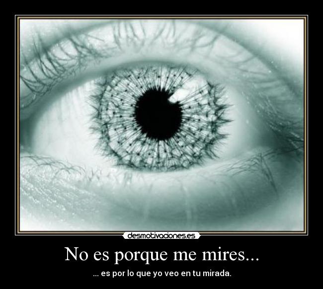 No es porque me mires... - ... es por lo que yo veo en tu mirada.