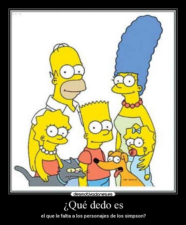¿Qué dedo es - el que le falta a los personajes de los simpson?
