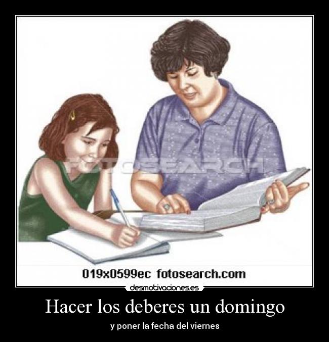 Hacer los deberes un domingo - 