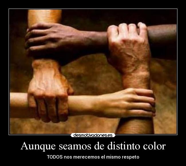 Aunque seamos de distinto color - TODOS nos merecemos el mismo respeto