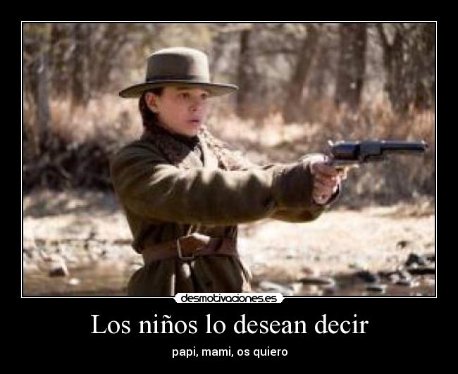 Los niños lo desean decir - papi, mami, os quiero