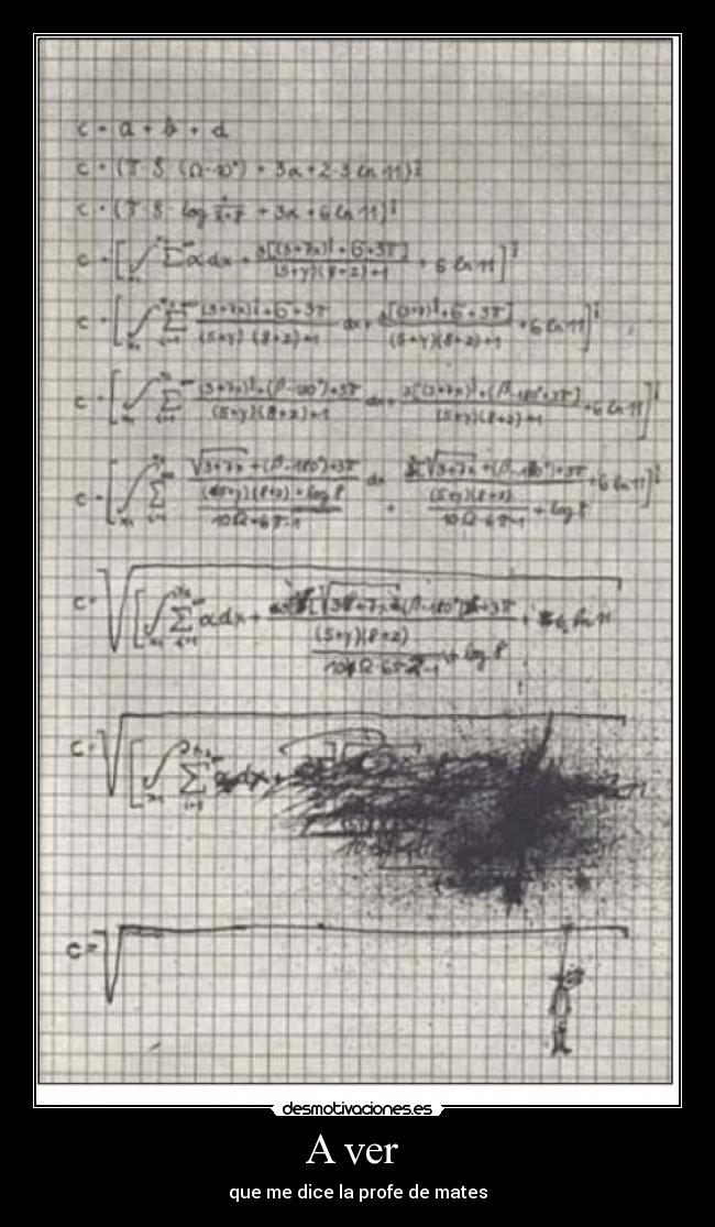 A ver - que me dice la profe de mates