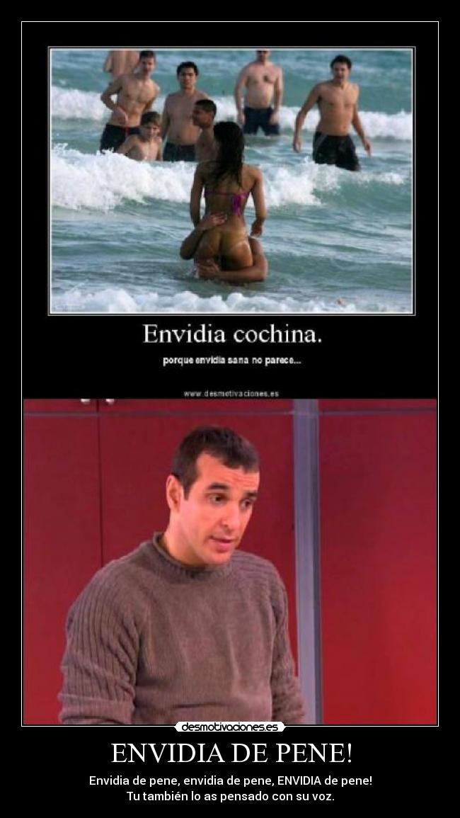 ENVIDIA DE PENE! - Envidia de pene, envidia de pene, ENVIDIA de pene!
Tu también lo as pensado con su voz.