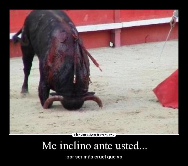 Me inclino ante usted... - por ser más cruel que yo