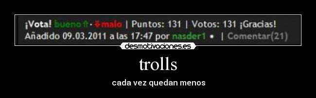 trolls - cada vez quedan menos