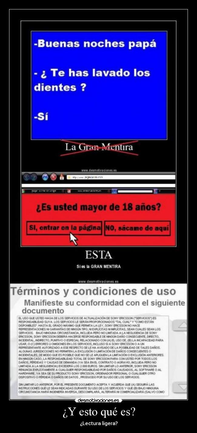 carteles 1er cartel nino cartel adolescente mentira leer aceptar terminos contrato condiciones desmotivaciones